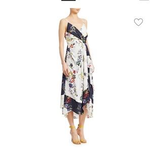 Tanya Taylor asymmetrical floral silk faux wrap dress